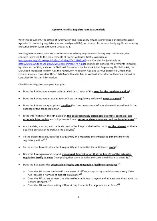 picture_Regulatory Impact Analysis Pdf 95778 | Ria Checklist