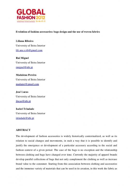 picture Fashion Pdf 95504 | Ribeiro, Miguel, Pereira, Lucas And Trindade   Evolution Of Fashion Accessories Bags Design And The Use Of Woven Fabrics