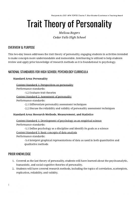 picture Personality Pdf 96834 | Rogers Trait Theory