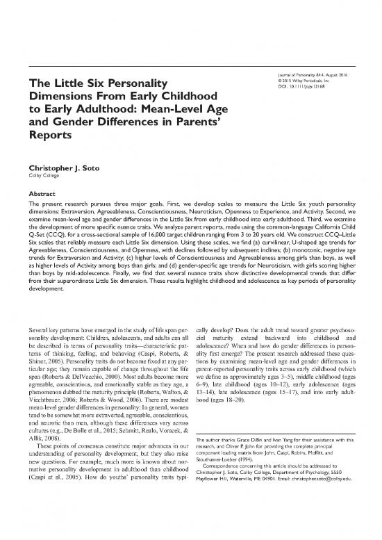 picture Personality Pdf 96913 | Soto 2016