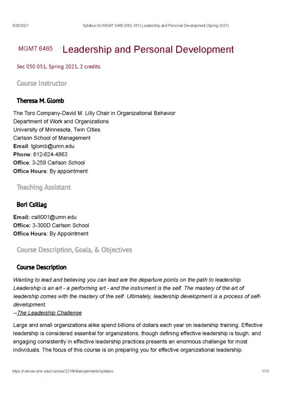 picture Art Therapy Pdf 96105 | Syllabus For Mgmt 6465 (050, 051) Leadership And Personal Development (spring 2021)