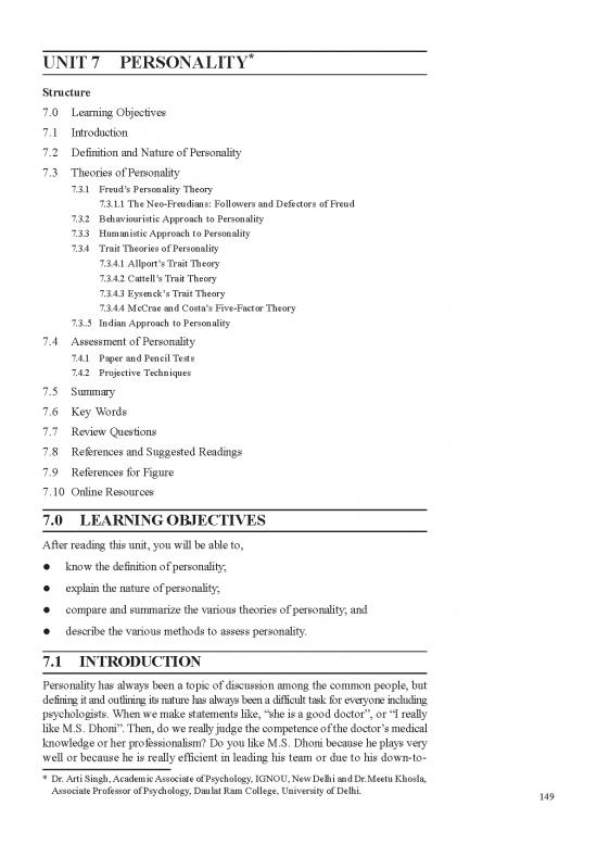 picture Personality Pdf 96182 | Unit 7