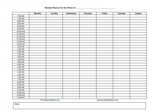 picture Weekly Planner Template Pdf 94476 | Weekly Hourly Planner200