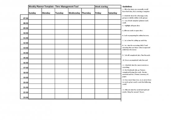 picture Day Planner Pdf 94791 | Weekly Planner Time Management Template Covizp187937