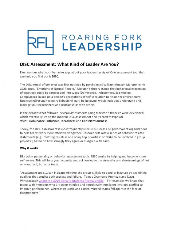 picture Disc Assessment Pdf 96641 | Why Disc Is Important