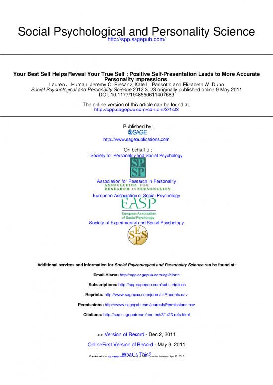 picture Personality Pdf 95995 | Your Best Self Helps Reveal Your True Self Positive Self Presentation Leads To More Accurate Personality Updated April 2012