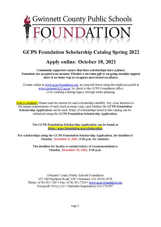 picture1_Planning Spreadsheet 10228 | Gcps Foundation Scholarship Catalog Spring 2022 | Beasiswa 2022