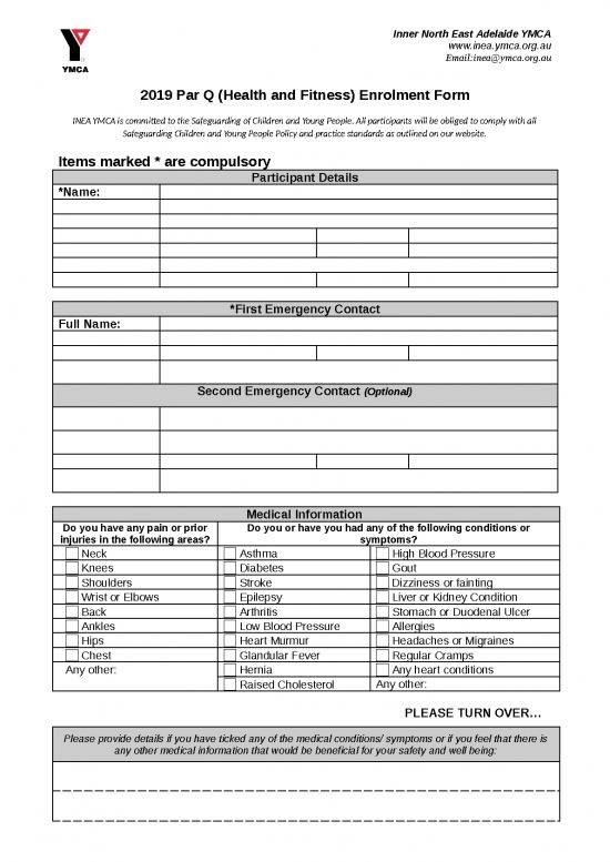 picture Health Flyer Template Word 10353 | 2019 Par Q Enrolment Form | Flyer Template Word