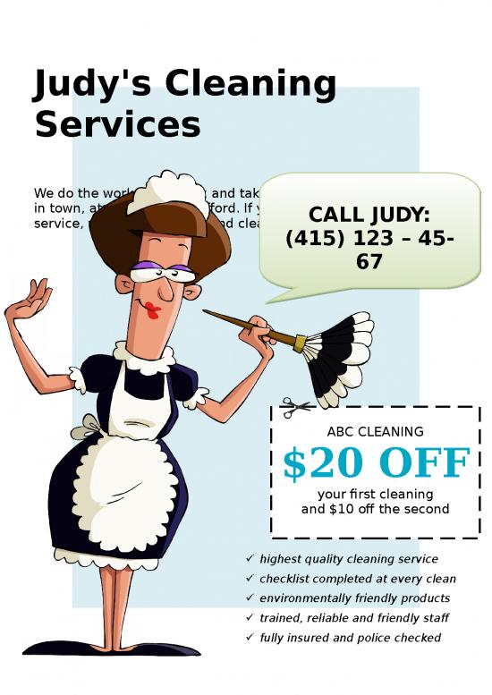 picture1_Free Templates For Cleaning Services 10389 | Judys Cleaning Services | Flyer Template Word