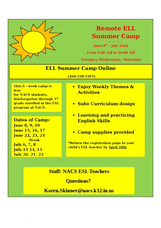 picture_Summer Camp Template Free Download 10474 | Summer Esl Camp Flyer 2021 | Flyer Template Word