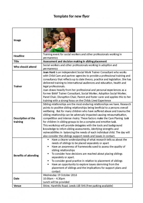 picture1_Work Spreadsheet 10490 | Assessing Siblings Together Or Apart | Flyer Template Word