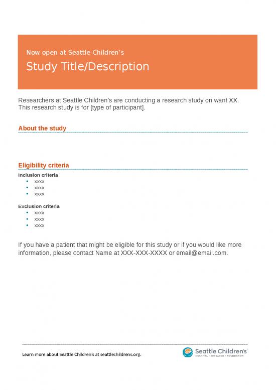 picture Research Flyer Template Word 10511 | Referring Provider Study Flyer Template No Photo | Flyer Template Word