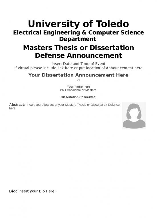 picture Sample Dissertation 10523 | Dissertation Announcement Flyer | Flyer Template Word