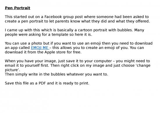 picture Work Spreadsheet 10556 | Pen Portrait | Cartoon Power Point Template
