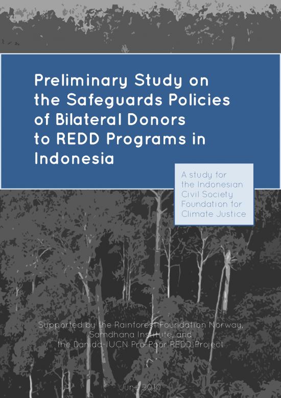 picture_Report Pdf 9224 | 06 Preliminary Study On The Safeguards Policies Of Bilateral Donors To Redd Programs In Indonesia | Kehutanan