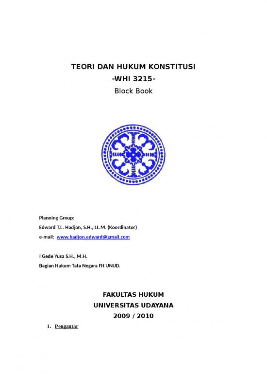 picture_Kuliah Pengantar Ilmu Hukum 9390 | Teori Dan Hukum Konstitusi Block Book Revised | Ilmu Hukum