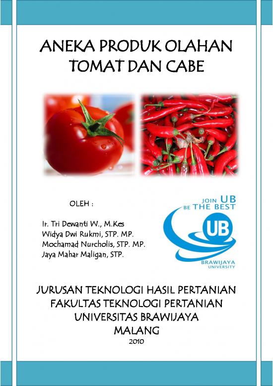 picture_Pertanian Pdf 9433 | Produk Olahan Tomat A5 | Pertanian Dan Peternakan
