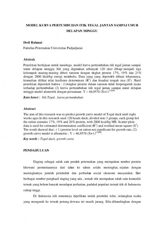 picture_Penelitian Pdf 9447 | P Model Kurva Pertumbuhan Itik Tegal Jantan Sampai Umur Delapan Minggu | Pertanian Dan Peternakan