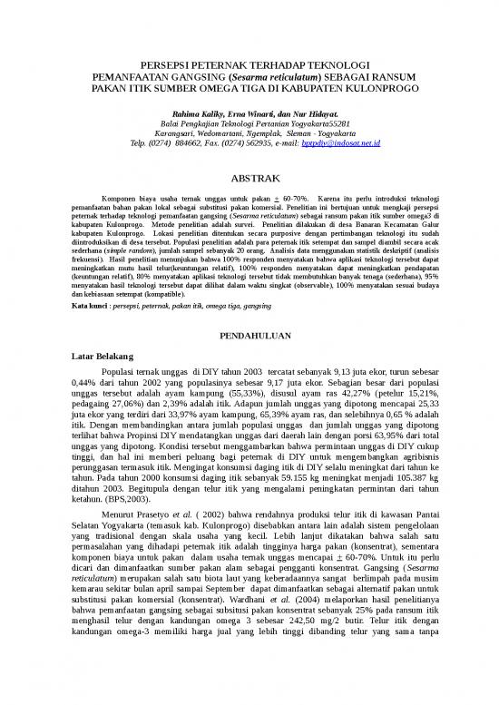 picture_Presentasi Usaha 9450 | P Persepsi Peternak Terhadap Teknologi Pemanfaatan Gangsing  Sesarma Reticulatum  Sebagai Ransum  Pakan Itik Sumber Omega Tiga Di Kabupaten Kulonprogo | Pertanian Dan Peternakan