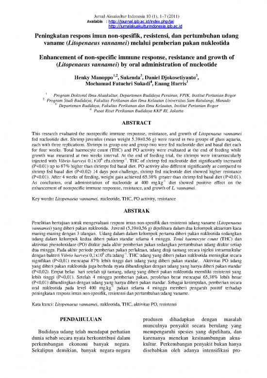 picture Pertanian Pdf 9458 | Respons Imun Non Spesifik Resistensi Dan Pertumbuhan Udang Vaname Litopenaeus Vannamei Melalui Pemberian Pakan Nukleotida | Pertanian Dan Peternakan picture Pertanian Pdf 9458 | Respons Imun Non Spesifik Resistensi Dan Pertumbuhan Udang Vaname Litopenaeus Vannamei Melalui Pemberian Pakan Nukleotida | Pertanian Dan Peternakan