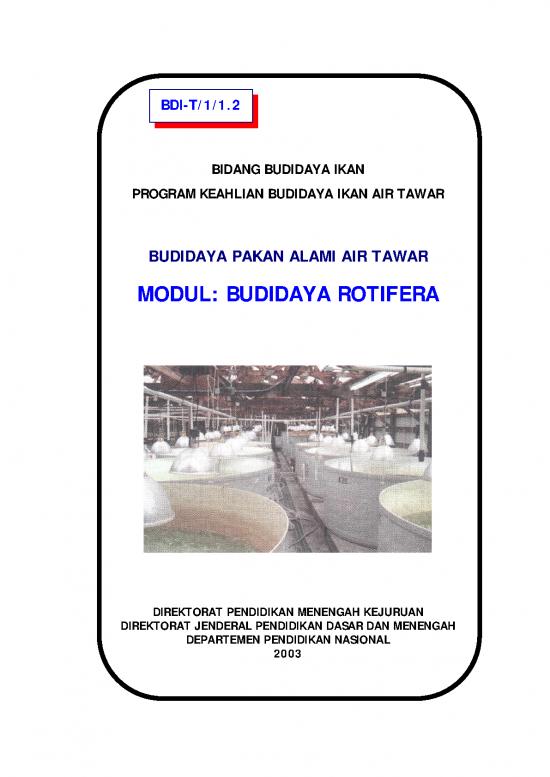 picture_Pendidikan Pdf 9512 | Budidaya Pakan Alami Air Tawar Bididaya Rotifera | Pertanian Dan Peternakan