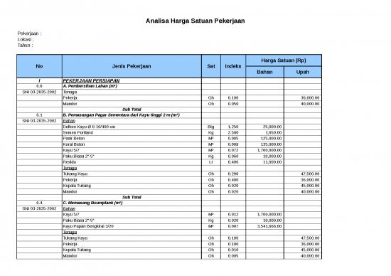Download File XLS - Excel Sheet Download 9793 - Contoh Rab - Sipil Dan Konstruksi