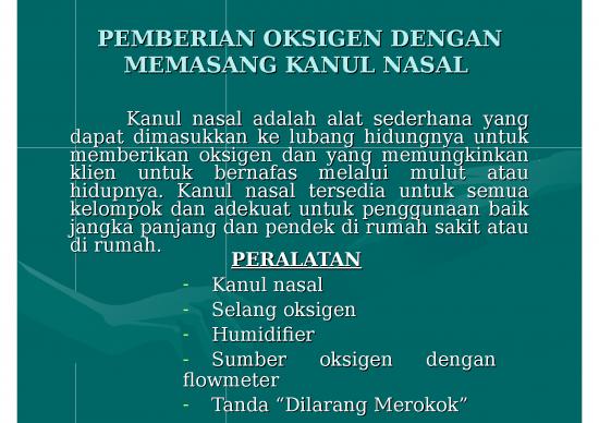 picture_Pemberian Oksigen Dengan Memasang Kanul Nasal | Ilmu Kesehatan