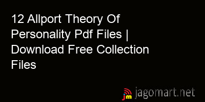 picture 12 Allport Theory Of Personality Pdf Files | Download Free Collection Files