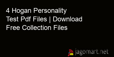 picture 4 Hogan Personality Test Pdf Files | Download Free Collection Files