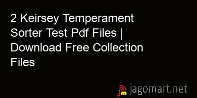 picture 2 Keirsey Temperament Sorter Test Pdf Files | Download Free Collection Files