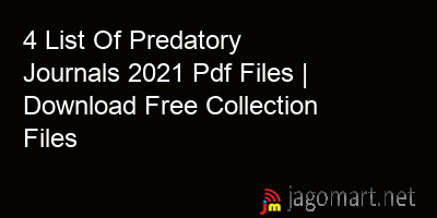 picture 4 List Of Predatory Journals 2021 Pdf Files | Download Free Collection Files