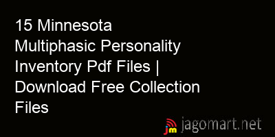 picture 15 Minnesota Multiphasic Personality Inventory Pdf Files | Download Free Collection Files