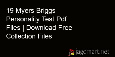 picture 19 Myers Briggs Personality Test Pdf Files | Download Free Collection Files