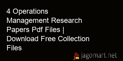 picture 4 Operations Management Research Papers Pdf Files | Download Free Collection Files