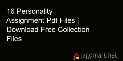 picture 16 Personality Assignment Pdf Files | Download Free Collection Files