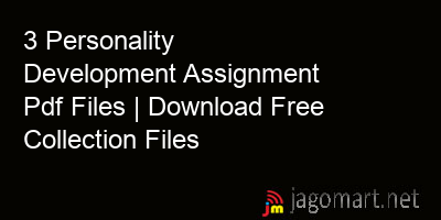 picture 3 Personality Development Assignment Pdf Files | Download Free Collection Files