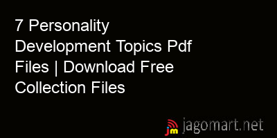 picture 7 Personality Development Topics Pdf Files | Download Free Collection Files