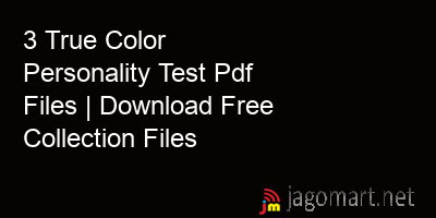 picture 3 True Color Personality Test Pdf Files | Download Free Collection Files