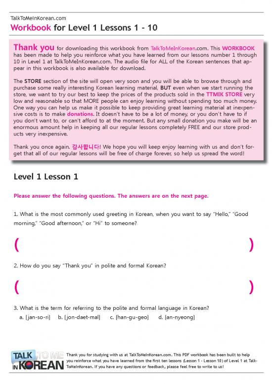 picture Learning Korean Pdf 98816 | 1034 Ttmik Workbook 1