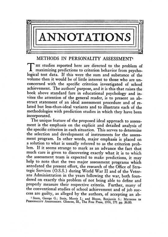 picture Personality Pdf 97134 | 35 1 Methods In Personality Assessment By George  Stern Morris  Stein And Benjamin  Bloom