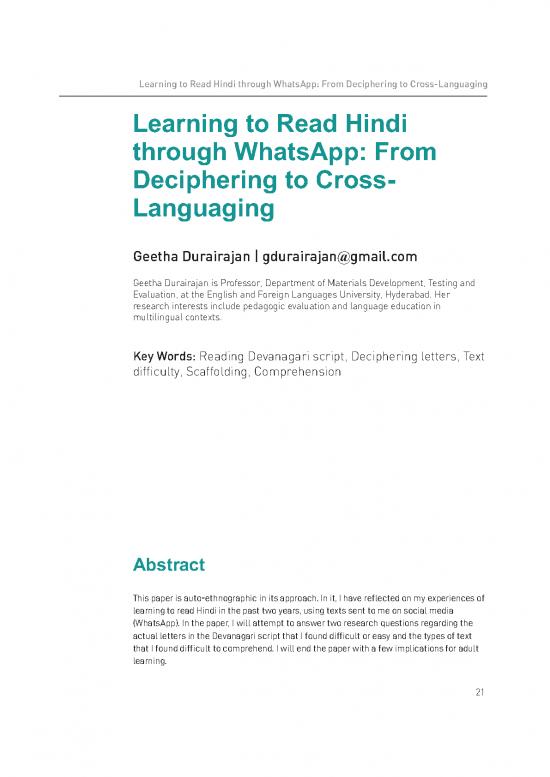 picture Language Pdf 98744 | 5 Learning To Read Hindi Through Whatsapp From Deciphering To Cross Languaging