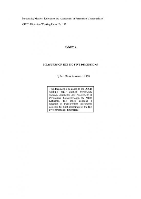 picture1_Personality Pdf 97180 | Annex A Measures Of The Big Five Dimensions