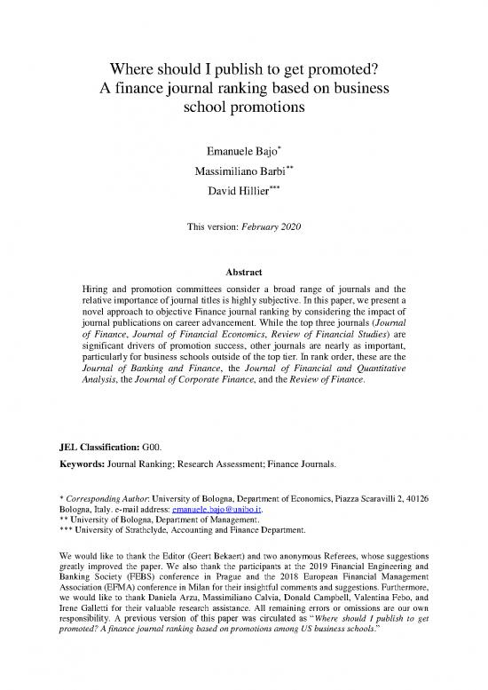 picture1_Journal Pdf 97786 | Bajo Etal Jbf 2020 Where Should I Publish To Get Promoted