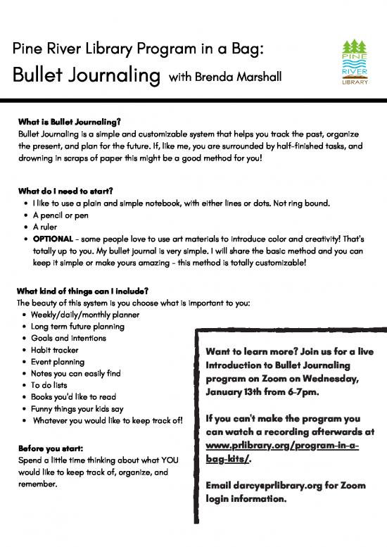 picture Journal Pdf 97776 | Bullet Journalling Handout 1