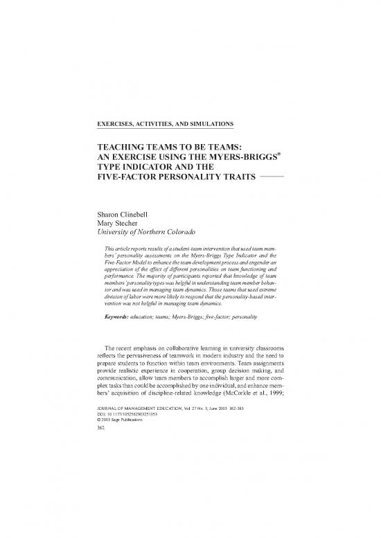 picture1_Personality Pdf 97373 | Clinebell&stecher2003teaching Teams To Be Team
