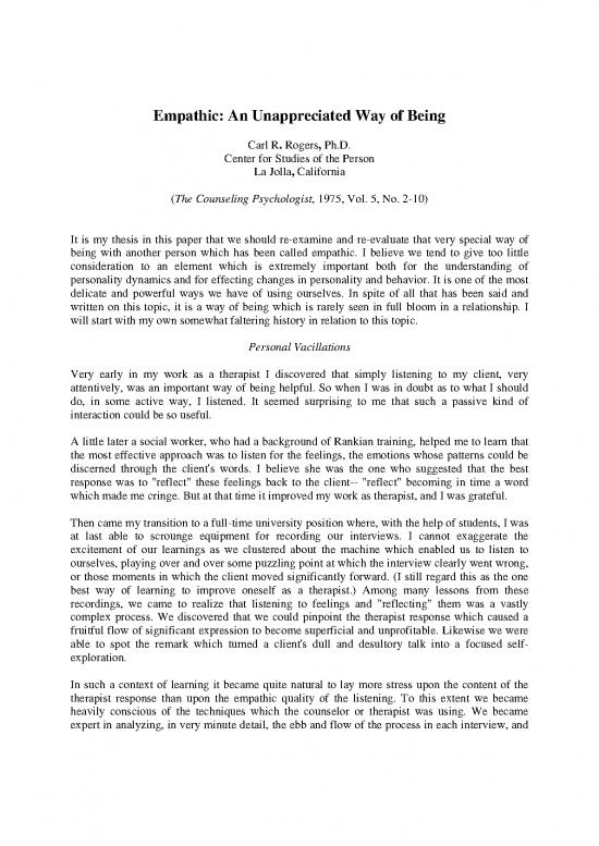 picture Personality Pdf 97268 | Empathic An Unappreciated Way Of Being