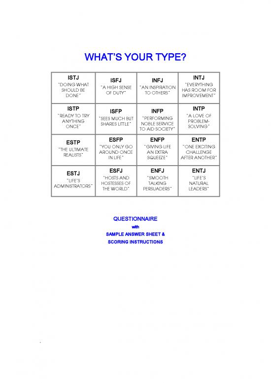 picture Personality Pdf 97331 | Keirseyquestionnaire Sample Ans Sheet Scoring Instructions Form