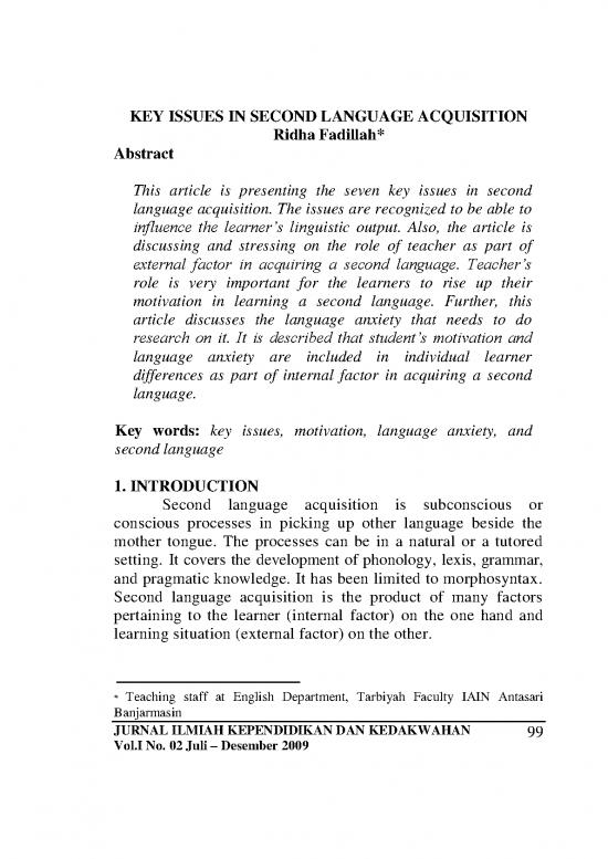 picture Language Pdf 98583 | Key Issues In Second Language Acquisition