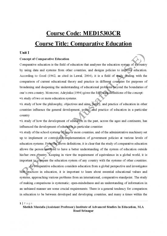 picture Comparative Education Pdf 97981 | Med15303cr Comparativeeducation Unit1