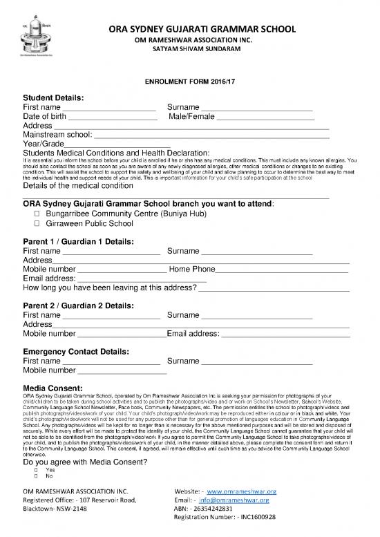 picture Gujarati Grammar Pdf 98712 | Ora Sydney Gujarati Grammar School Enrolment Form